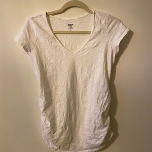 Old Navy White Maternity V Neck Shirt